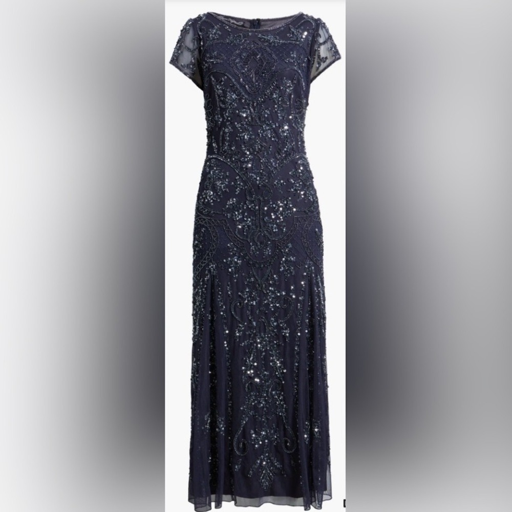 Pisarro‎ Nights Midnight Blue Beaded Gown Mother of Bride/Groom